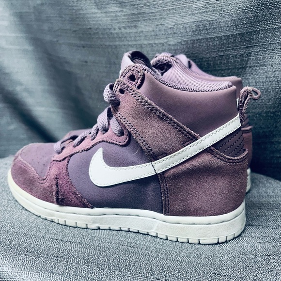 Nike Dunk High Suede Violet Dust/White PS PreSchool Size 12c 905353 500 - Picture 6 of 10